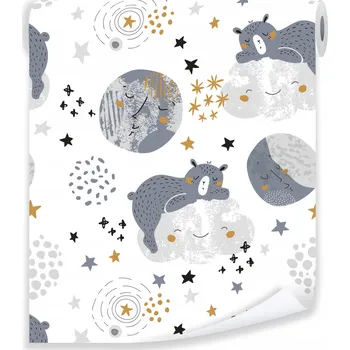 Fototapeta Tapeta PRO DĚTI Zvířátka Hvězdičky Obláčky Role
