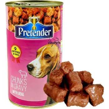 Krmivo pro psa Mokré krmivo pro telecí maso Pretender 1,25 kg