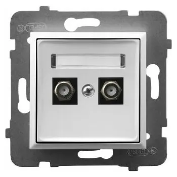 Elektrická zásuvka Anténní zásuvka nástěnná LED-ONE bílá