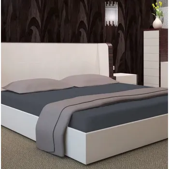 Prostěradlo Grafitové prostěradlo s gumičkou - bavlněný satén Šírka: 200 cm | Dĺžka: 220 cm