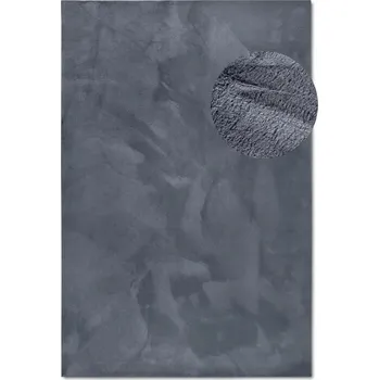 Koberec Koberec plyšový do obýváku 200x290 cm, grafitový s měkkým vlasem