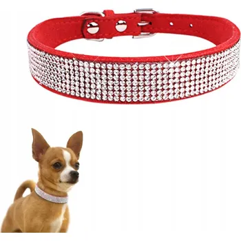 Obojek pro psa Obojek pro psa z ekologické kůže ČERVENÝ obojek KŘIŠŤÁL vel. M