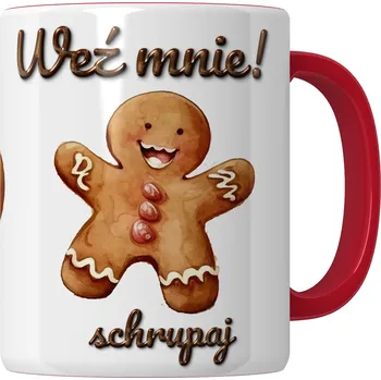 Keramický hrnek 330 ml HRNEK S KOLÁČKEM DOBRÝ KOUSEK K VÁNOCŮM POD STROMEČEK JAKO DÁREK NA KÁVU PRO MANŽELA PŘÍTELE ŽENU DÍVKU