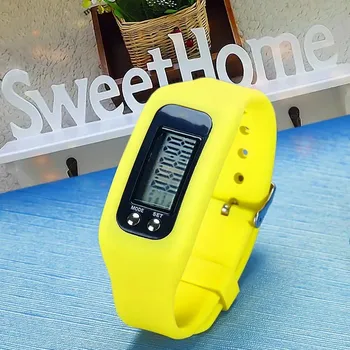 Hodinky Sportovní hodinky s krokoměrem | silikonové hodinky, unisex - žlutá