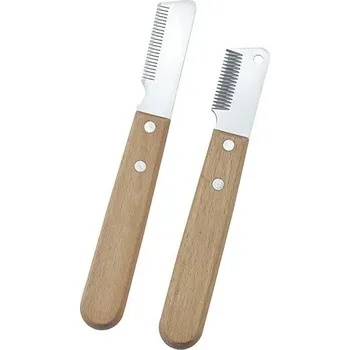 Péče o srst a drápky Profesionální hřeben pro psy s dřevěnou rukojetí - 2ks