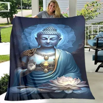 deka Flanelová deka s motivem buddhy | pléd do ložnice - 24,150 x 180 cm