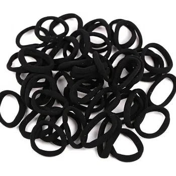 Černé elastické gumičky do vlasů | vlasové doplňky 50 ks