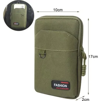 Ledvinka Taktická ledvinka z nylonu s molle systémem | pouzdro na telefon - Single Green