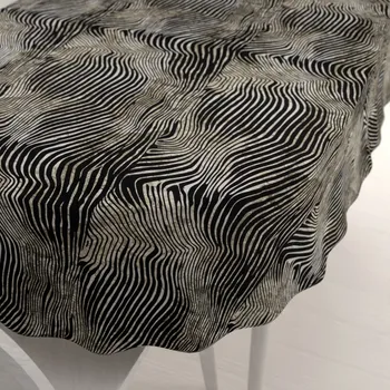 ubrus Sametový oválný ubrus Tamara TMR-052 Zebrovaný vzor 50x100 cm