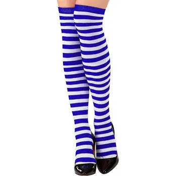Dámské punčochy Dámské modro-bílé nadkolenka 64 cm