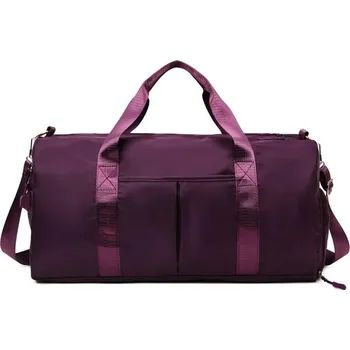 Sportovní taška Fitness taška pro ženy s oddělením mokrého prádla | sportovní potřeby - Fialová