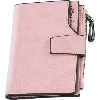 Kožená dámská malá luxusní peněženka - růžový