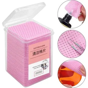 Péče o řasy a obočí Bavlněné tampony na odstraňování lepidla z řas | 200 kusů - Růžová