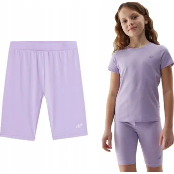 Dívčí oblečení 4F dětské 3/4 legíny klasické bavlna fialové velikost 158