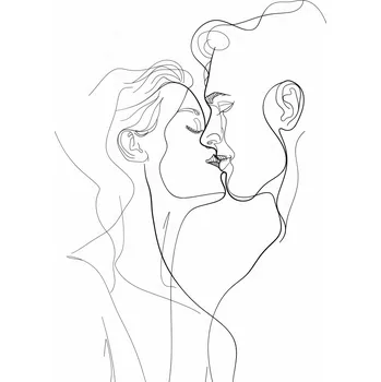 Plakát Plakát Prolínání linií a lásky bez rámu 61 x 90,5 cm