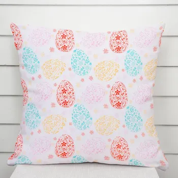 Povlak na polštářek Velikonoční dekorační povlak na polštář TF-106 Barevné kraslice na bílém 30 x 50 cm