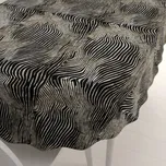 Sametový oválný ubrus Tamara TMR-052 Zebrovaný vzor 100x160 cm