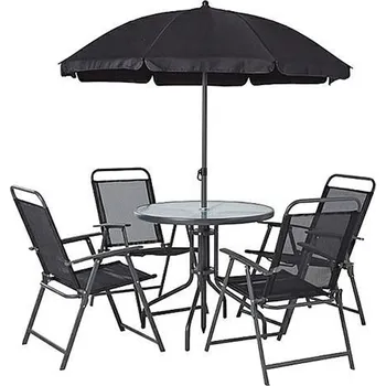 Zahradní sestava Strend Pro Zahradní sestava LETICIA GREY - stůl židle deštník
