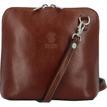 Luxusní dámská kožená crossbody kabelka Defra, hnědá