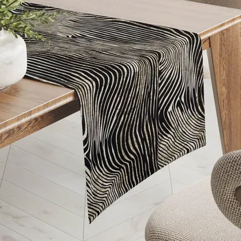 ubrus Sametový běhoun na stůl Tamara TMR-052 Zebrovaný vzor 20x140 cm