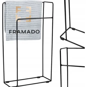 Věšák LOFTOVÝ KOVOVÝ STOJAN VĚŠÁK VOLNĚ STOJÍCÍ NA RUČNÍKY ČERNÝ VÝROBEK POLSKÝ