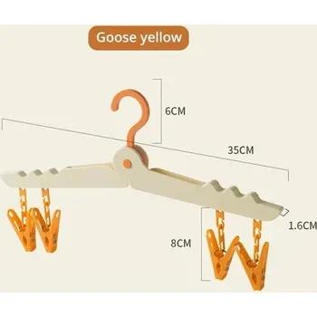 Sušák na prádlo Skládací barevná ramínka pro cestování | sušák na prádlo - 1ks Husí žlutá