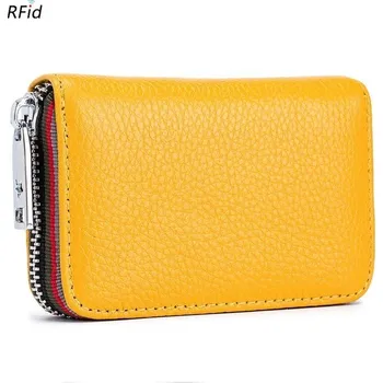 Peněženka Peněženka kožená s rfid ochranou karet | malá peněženka - Žluť