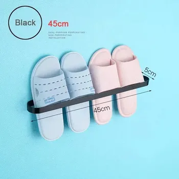 Nástěnný organizér z hliníku na boty a ručníky | Regál na boty, - 45 cm - černá