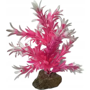 umělá květina UMĚLÁ ROSTLINA DO AKVÁRIA RŮŽOVÁ DEKORACE OZDOBA TERÁRIA 19 CM