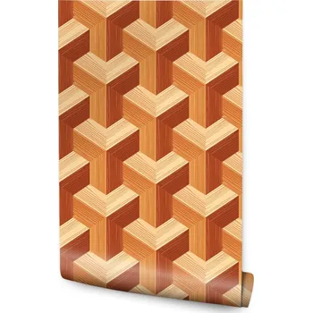 Tapeta Tapeta na zeď DŘEVĚNÉ tvary 3D efekt Parkety