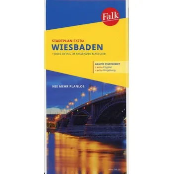 Falk Stadtplan Extra Standardfaltung Wiebaden mit Ortsteilen von Eltville, Eppstein, Hochheim a.M., Mainz 1:20 000