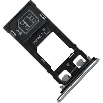 ORIGINÁLNÍ ŠUPLÍK / DRŽÁK SIM KARET micro-SD PRO SONY XPERIA XZ DUAL STŘÍBRNÝ (SILVER)