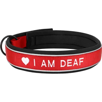 Obojek pro psa Polstrovaný reflexní obojek pro psa s jménem Barva: Červená, Velikost: S