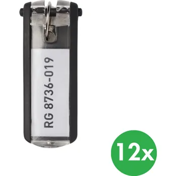 Módní doplněk DURABLE KEY CLIP klíčenka, 12 ks, černá