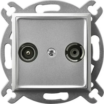 Elektrická zásuvka Anténní zásuvka nástěnná Ospel stříbrná