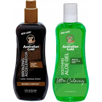 Přípravek na opalování Australian Gold Urychlovač opalování v gelu ve spreji Dark Tanning Accelerator + Aloe Vera po opalování