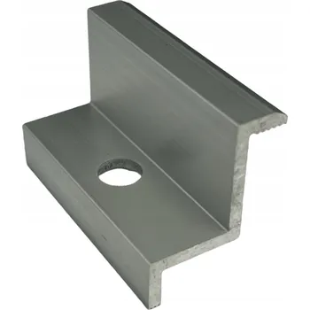 KONCOVÁ SVORKA BOČNÍ DRŽÁK FOTOVOLTAICKÝCH PANELŮ 35MM STŘÍBRNÁ 10 KS