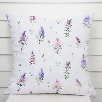 Povlak na polštářek Dekorační povlak na polštář TF-105 Šeříky na bílém 50 x 60 cm