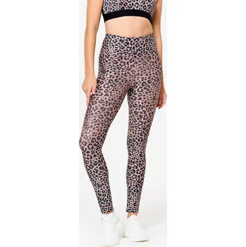 Dámské legíny DOMYOS Dámské fitness legíny s vysokým pasem XL BÉŽOVÁ