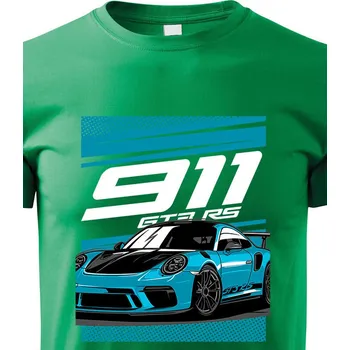 Chlapecké tričko Dětské tričko Porsche 911 GT3 RS, Barva Zelená, Velikost 122 cm/6 roků, Canvas Dětské tričko Bezvatriko.cz 1871