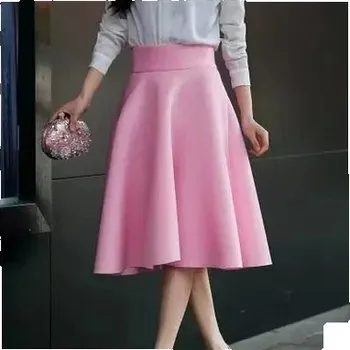 Dámská sukně Dámská kolová sukně, styl 70. léta, S-XXL - Růžová,L