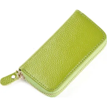 Peněženka Kožená vintage peněženka s klíčenkou | multifunkční pouzdro - zelený
