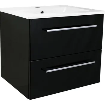 Koupelnový nábytek BPS-koupelny Koupelnová skříňka s keramickým umyvadlem Emilio B 60 - černá