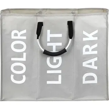 Koš na prádlo Skládací koš na prádlo se 3 přihrádkami | úložný organizér - 1ks bílý