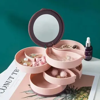 Šperkovnice Stojan na šperky plastový kosmetický | úložný prostor - 1ks růžové
