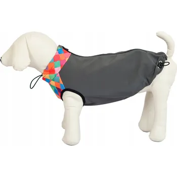 Obleček pro psa Nepromokavý obleček pro psa velikosti M, kostkovaný vzor Šedá