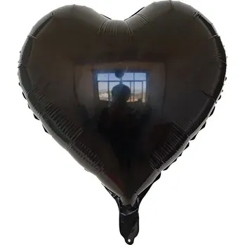 Balónek Balónek srdce | nafukovací balónek, 45 cm - černá,10 ks