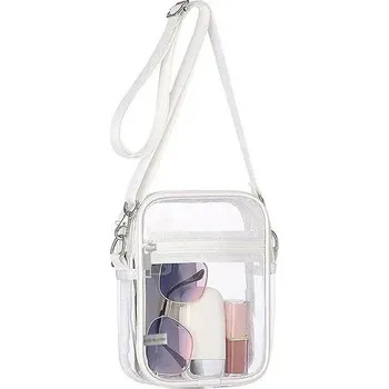 Průhledná taška přes rameno z PVC | sportovní kabelka, messenger taška - Bílý