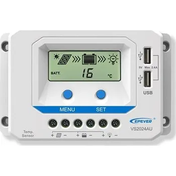 Měnič napětí Regulátor Epever VS2024AU solární PWM, autodetekce 12/24V, 20A