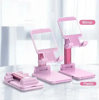 Stojan na telefon a tablet | držák telefonu 1 ks - Růžová se zrcadlem